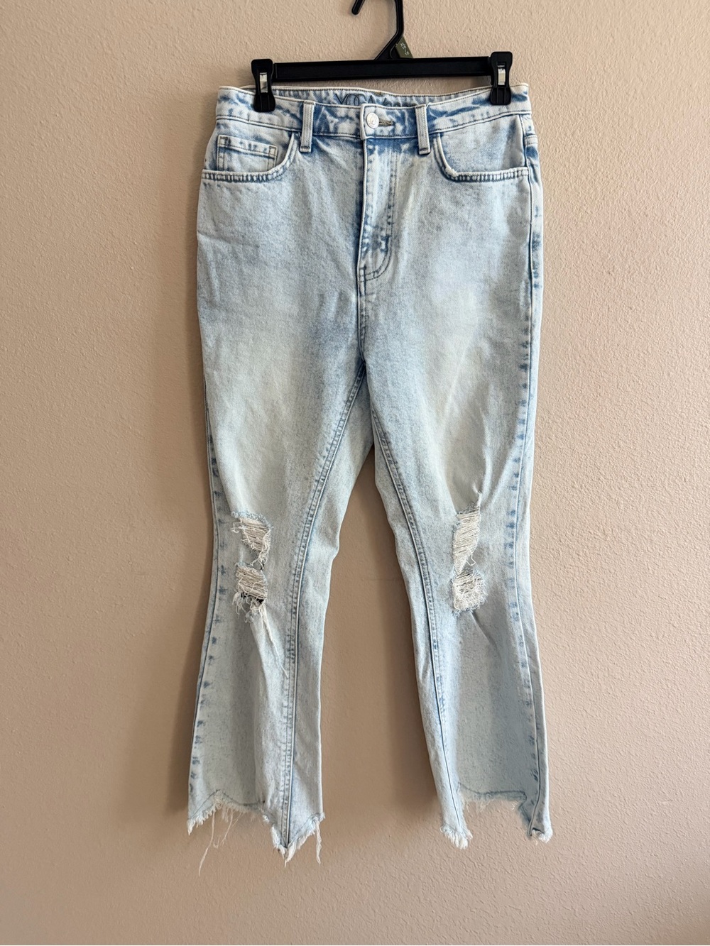 Yoga Jeans Distressed Flare Light Wash